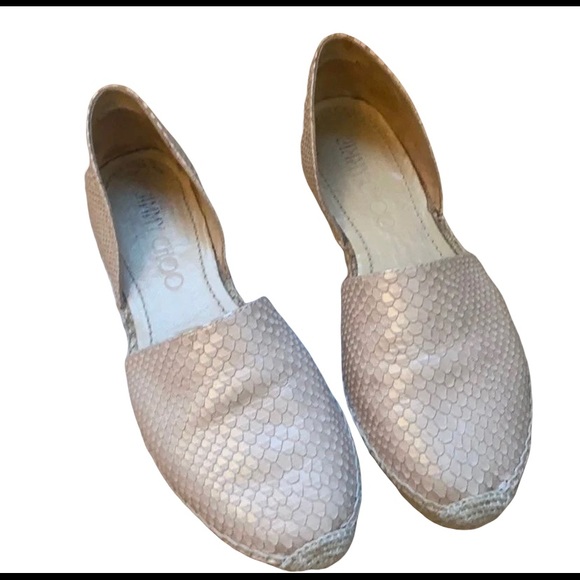 Jimmy Choo Shoes - Jimmy Choo size 7 snake slip ons tan flats